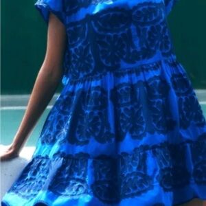 Zara Blue Patterned Mini Dress